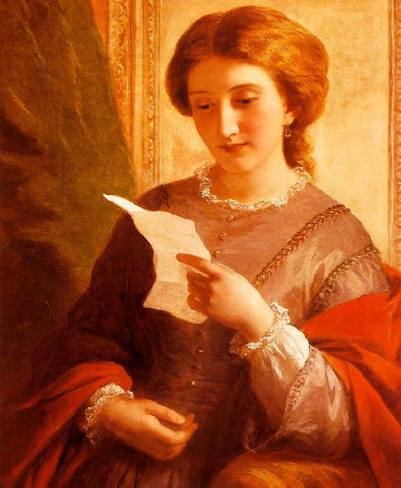 Alfred Chalon Girl Reading a Letter oil painting picture